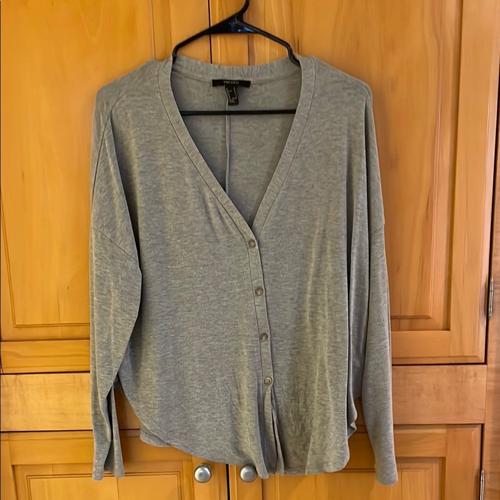 Forever 21 Gray Button-Up Sweater